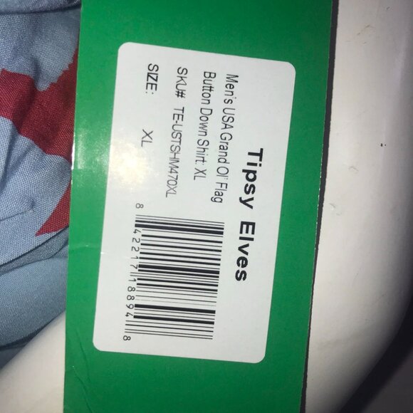 Tipsy Elves Mens USA American States Patterned Light Blue Button Up Size XL - Picture 6 of 6